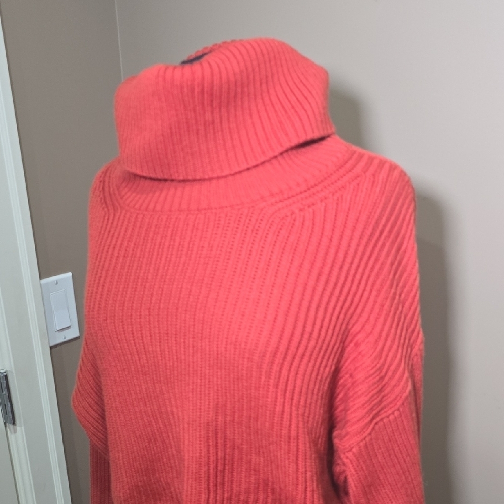 NWT BABATON 100% Merino Wool Cozy Coral Turtleneck Sweater - Picture 2 of 6